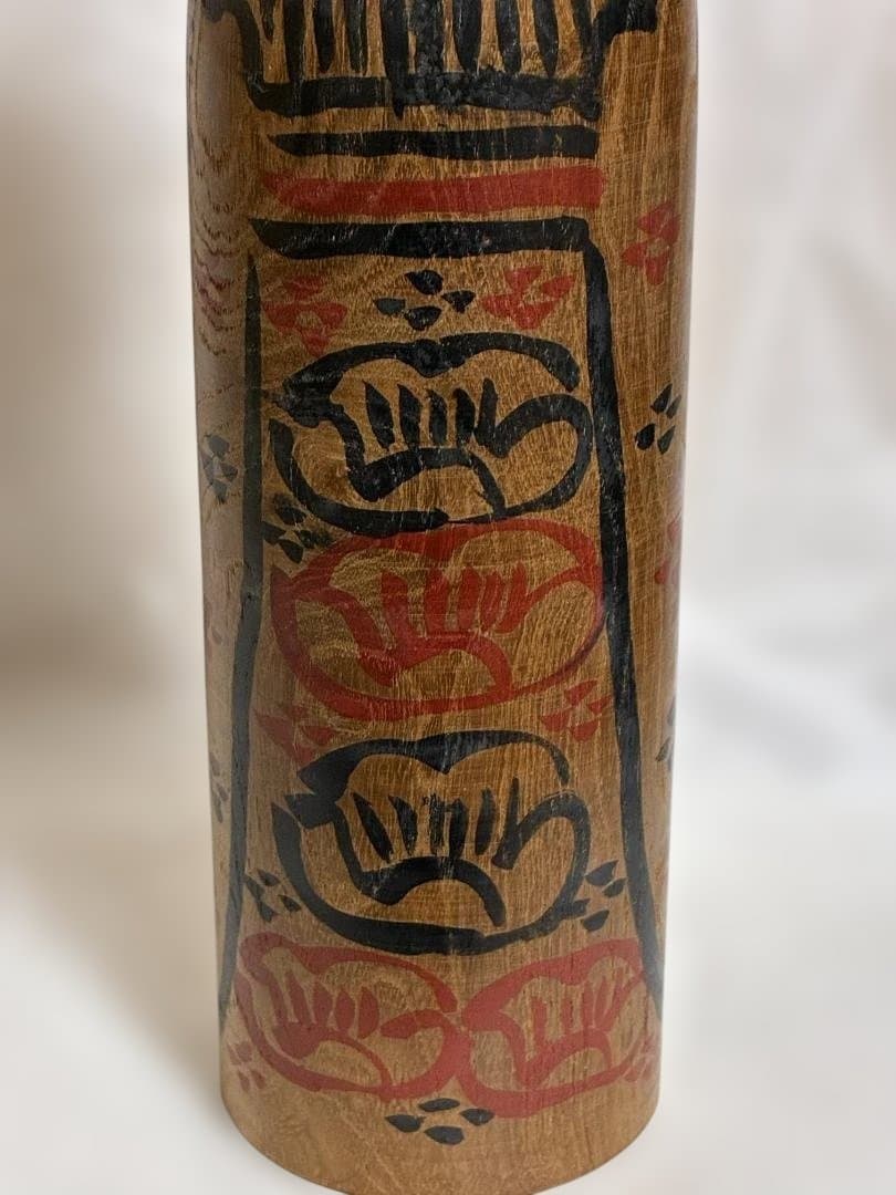 伝統的な木地山系木地山こけし 現代の名工 小椋久太郎作 高さ約38.2cm