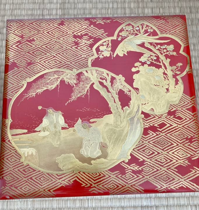 高級時代木製漆器　極上松蒔絵 五段重箱　蒔絵 超美品