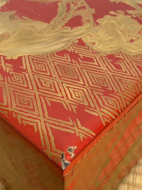 高級時代木製漆器　極上松蒔絵 五段重箱　蒔絵 超美品