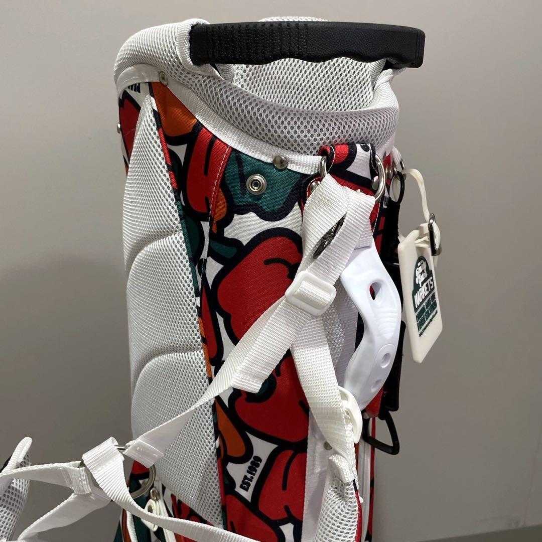 希少 パーリーゲイツ キャディバッグ パプリカ柄 ゴルフバッグ 3点式