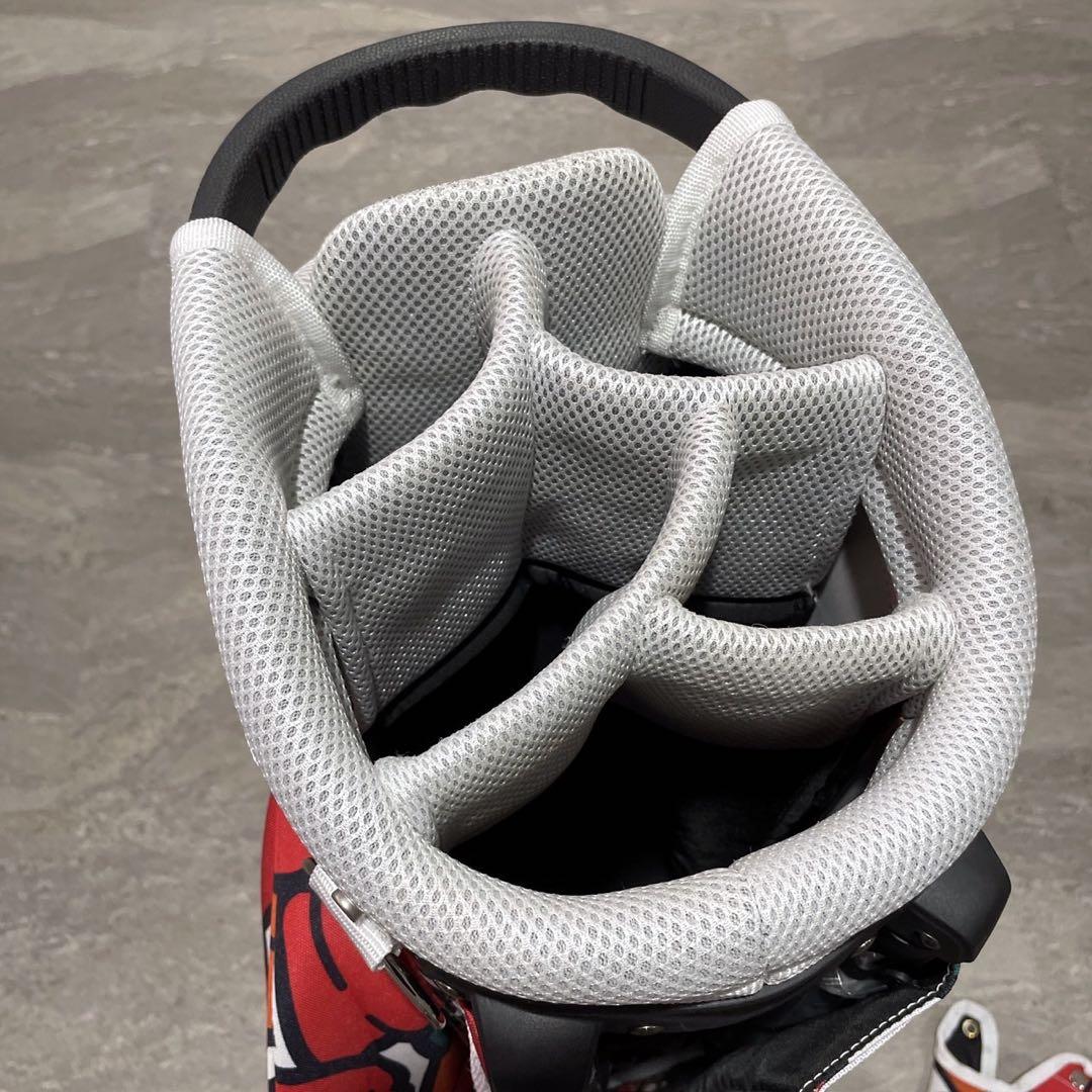 希少 パーリーゲイツ キャディバッグ パプリカ柄 ゴルフバッグ 3点式