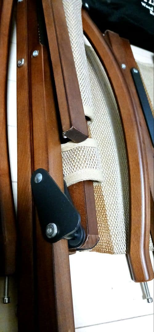 Hilander ウッドフレームチェア2 ブラウンストライプ　2脚セット