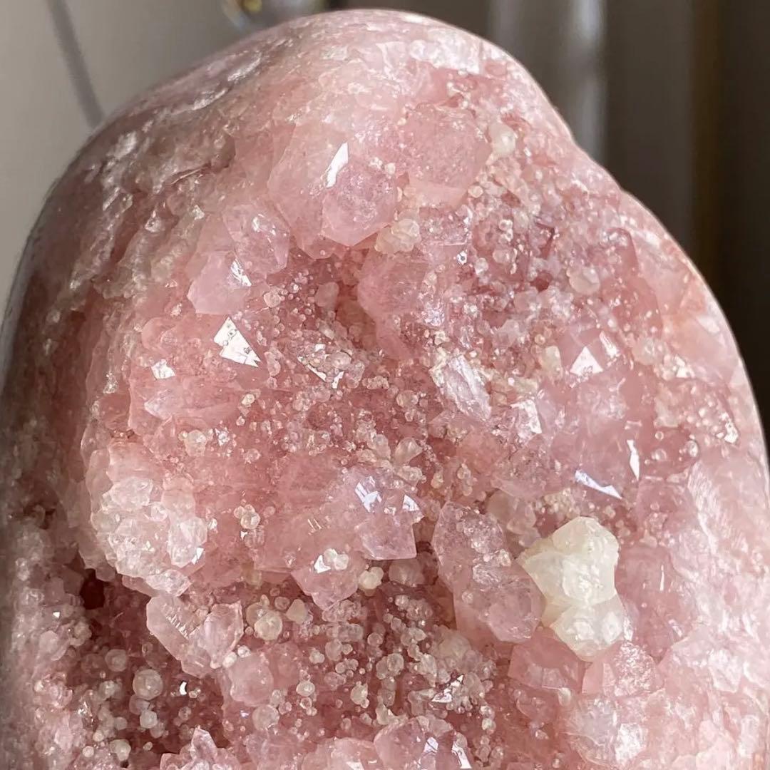 【 天然石 どっしり ピンクアメジスト 原石 ドーム 約1.1kg