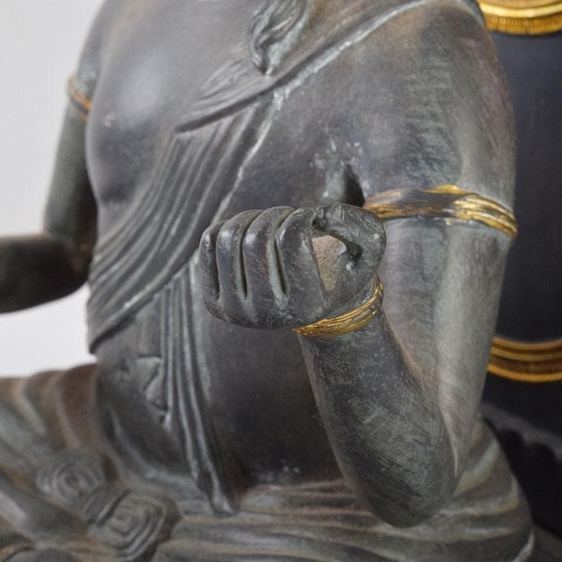 仏教美術　樹脂製　彩色　不動明王坐像　仏像　M　8680