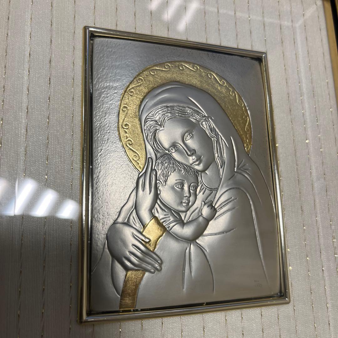 聖母マリア額絵　⭐️純銀製　クラシックアート　MADE IN ITALY