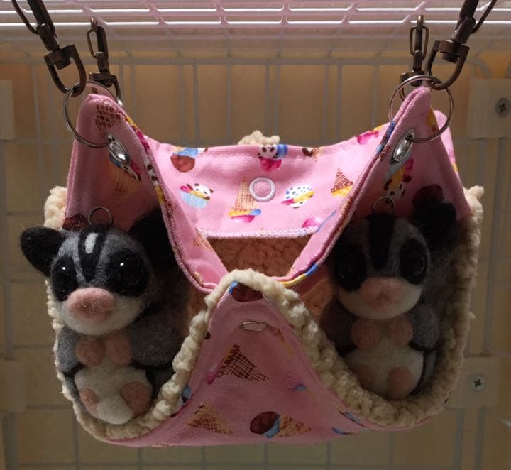 モモンガハウス(パンダ・アイス柄)  ボアベージュ   2100円