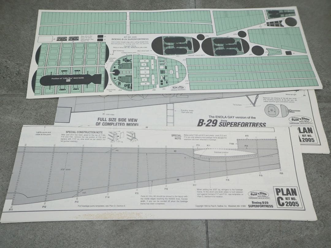 Guillow's B-29 プラモデル