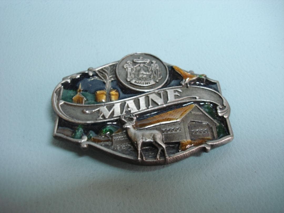ベルトバックル　　MAINE　USA　昭和レトロ