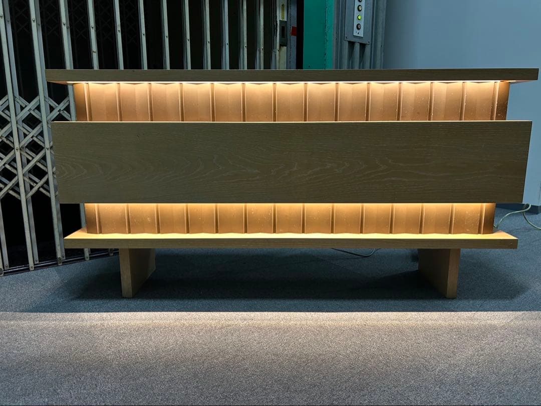 店舗用 木製カウンター 幅150cm 間接照明付き　受付　店舗什器