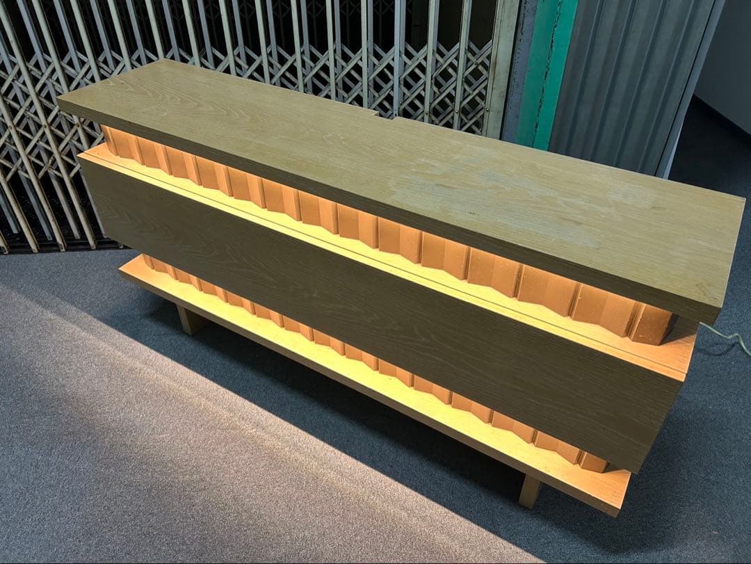 店舗用 木製カウンター 幅150cm 間接照明付き　受付　店舗什器