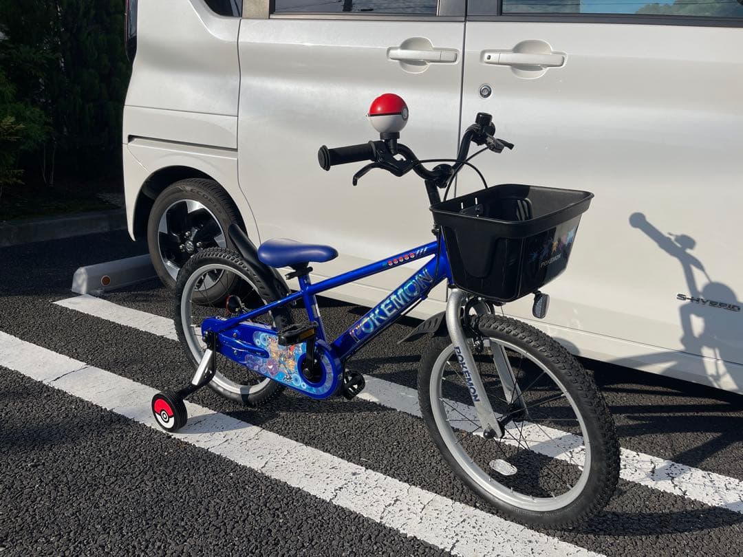 【使用2回！！超美品】室内保管　アイデス　ポケモン自転車18インチ　ブルー