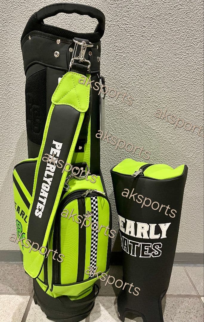 即発送現品限★PEARLY GATES キャディバッグ ブラック/グリーン