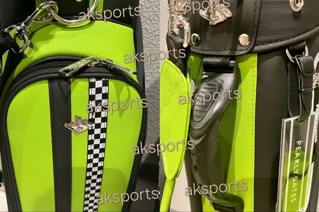 即発送現品限★PEARLY GATES キャディバッグ ブラック/グリーン