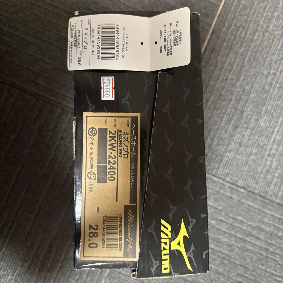 ミズノプロ　28,0 革底スパイクシューズ　P革コバ金コート済