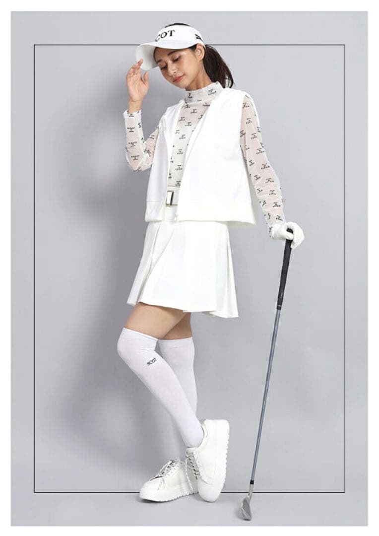 SCOT CLUB ホワイト プリーツスカート