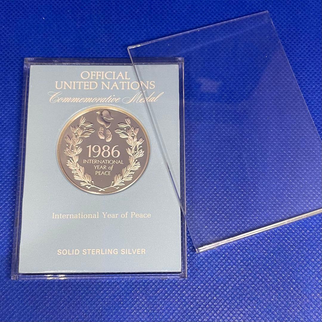 SV925 32g★国際連合1986年 国際平和年 ピースメダル★国連