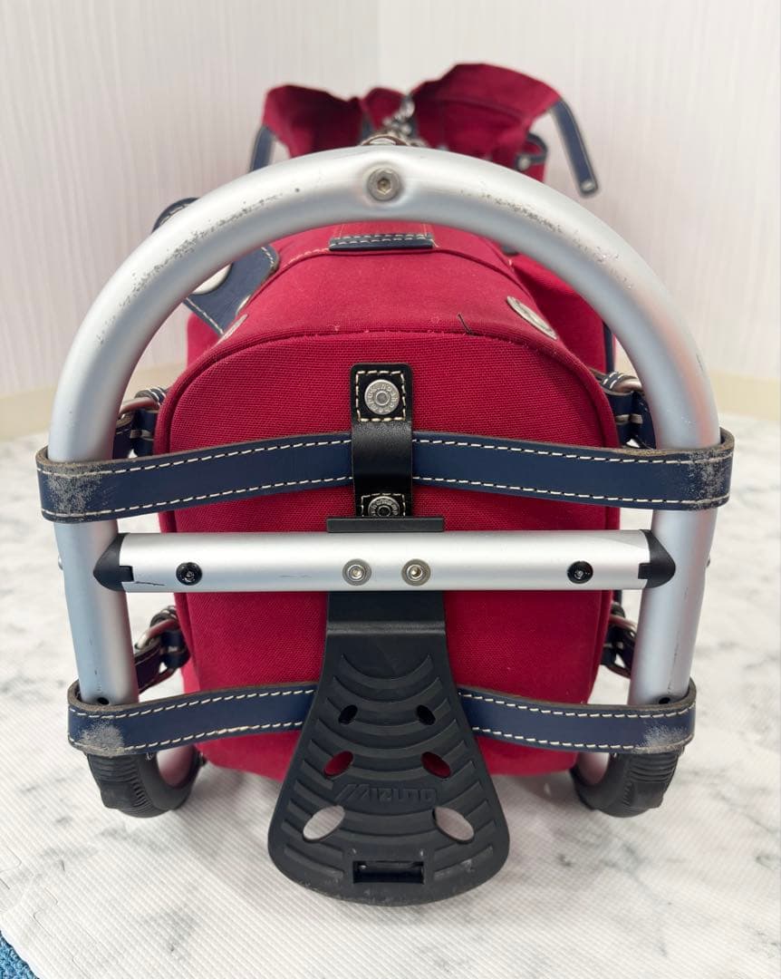 お値下げ　美品！木の庄帆布　赤 　フレームウォーカー　ミズノ　スタンド式