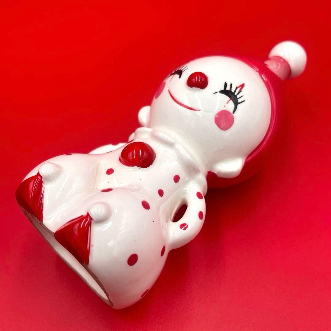 希少　箱付き　内藤ルネ　ピエロ　陶器製　置物　貯金箱　昭和　レトロ