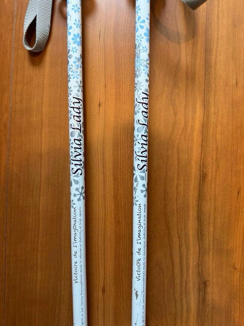 ジュニアスキー板120cm ストック90cm