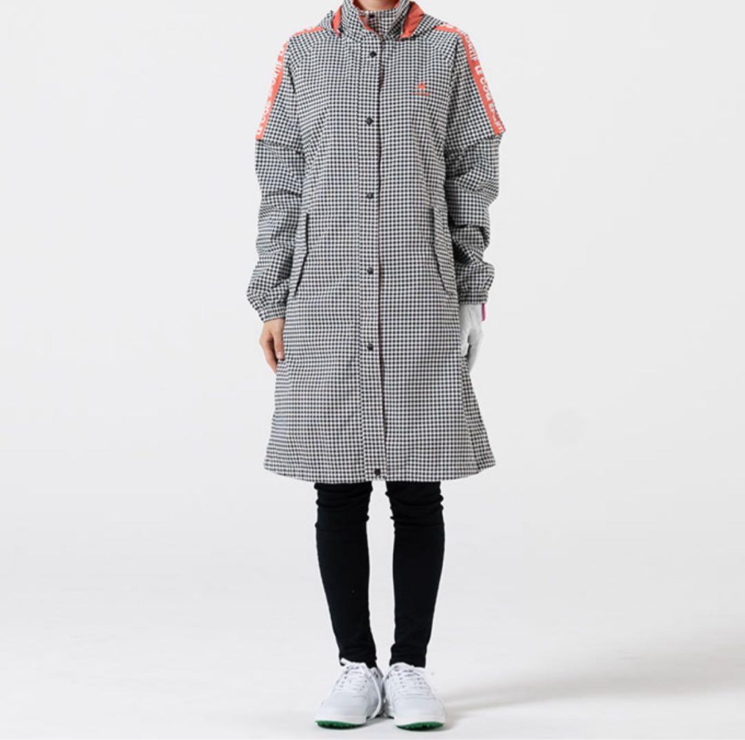 極美品♪ ルコックスポルティフ ゴルフ レインウェア ワンピース 千鳥格子 L