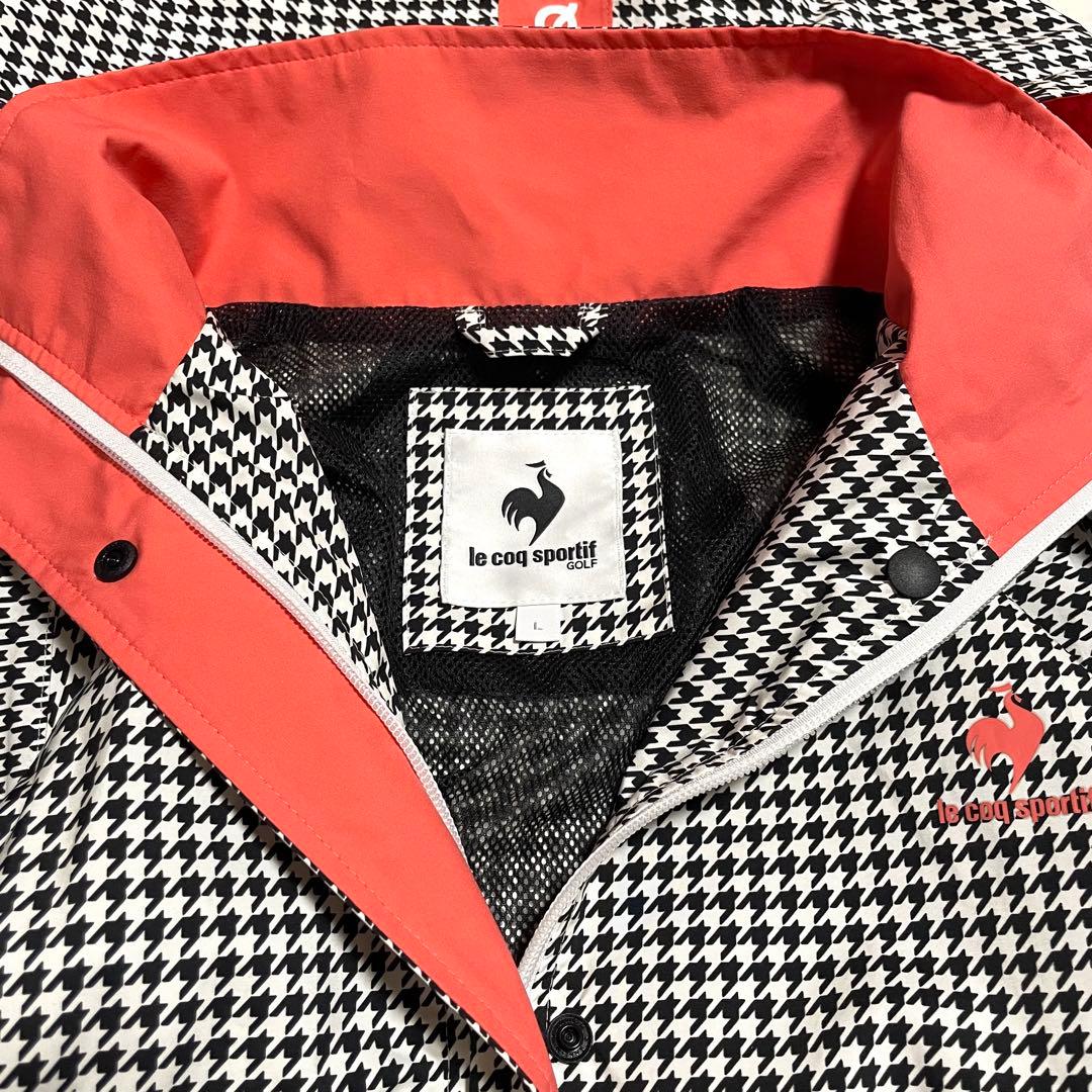 極美品♪ ルコックスポルティフ ゴルフ レインウェア ワンピース 千鳥格子 L
