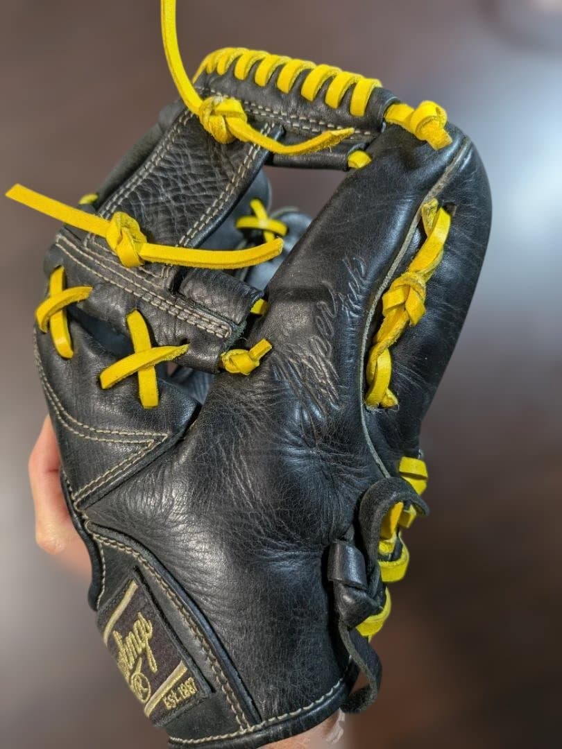 Rawlings 軟式野球グローブ 黒/黄色