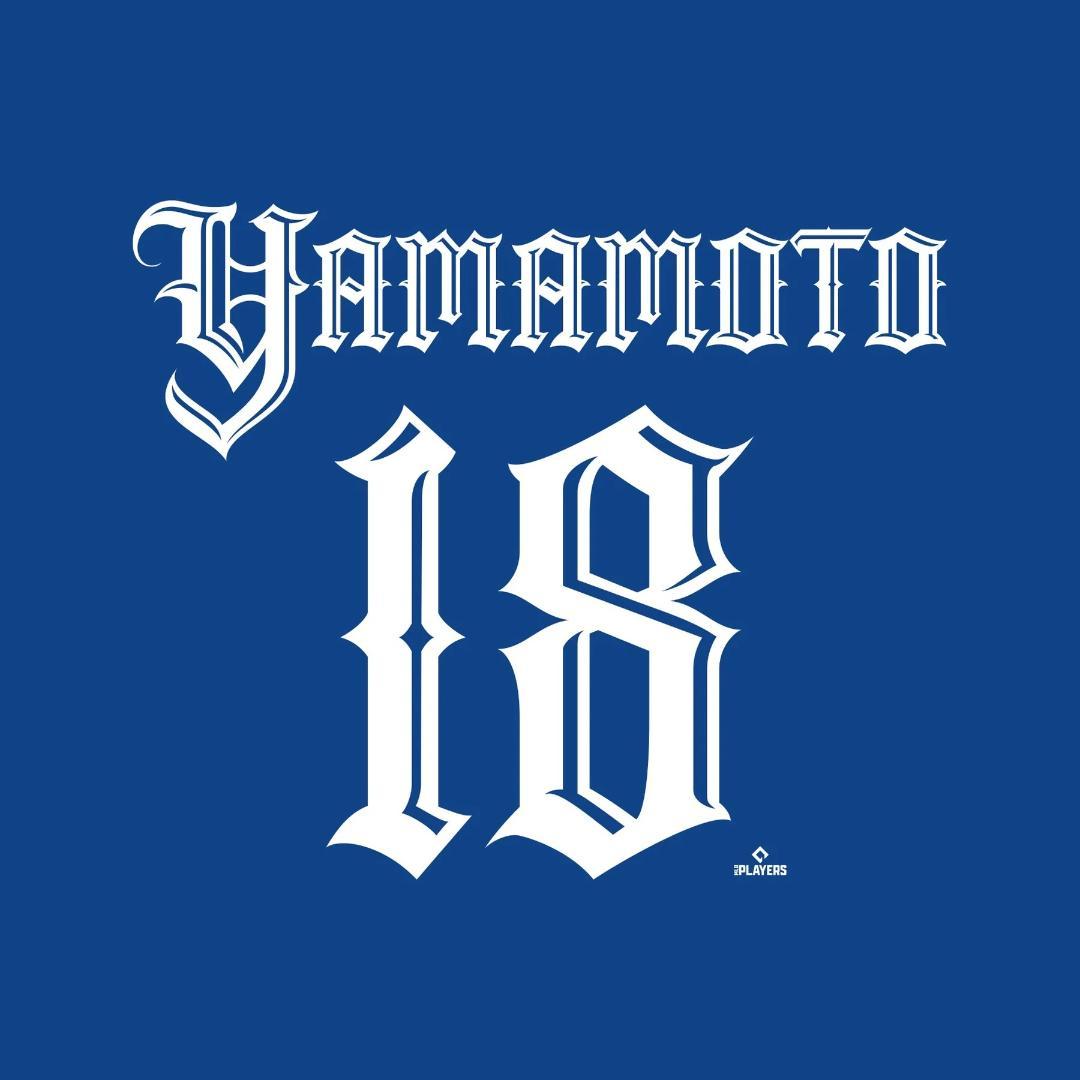 ミスターカートゥーン ロサンゼルス ドジャース 山本由伸 Tシャツ ブルー 青