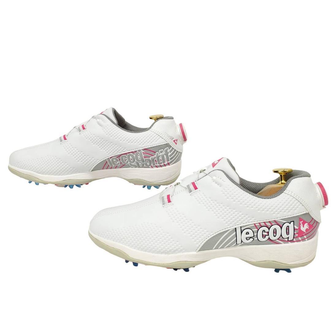 ★ルコック 新品 ゴルフシューズ ヒールダイヤル式 軽量 バイカラー 24.5
