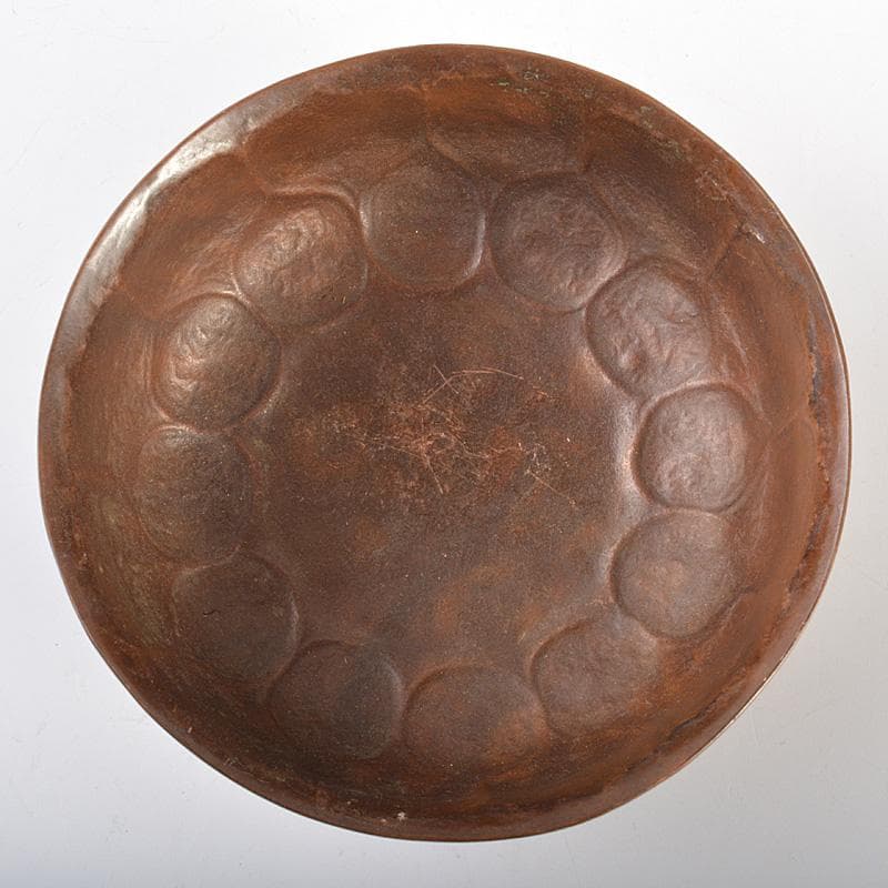 中国　古銅唐銅　鎚出　神獣文碗　C　7343E