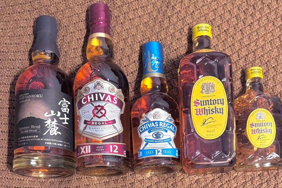 ウイスキー5本　富士山麓/CHIVASREGAL/SUNTORY WHISKEY