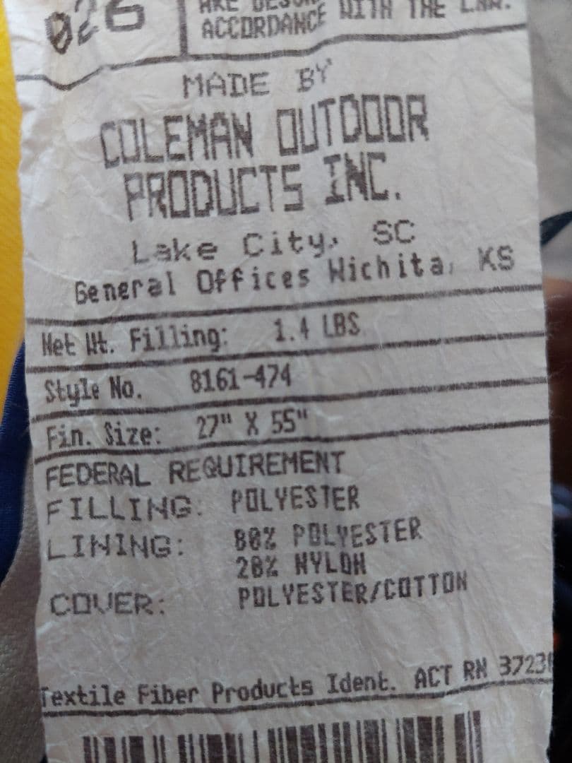 Coleman　寝袋　キッズスリーピングバッグ　ヴィンテージ