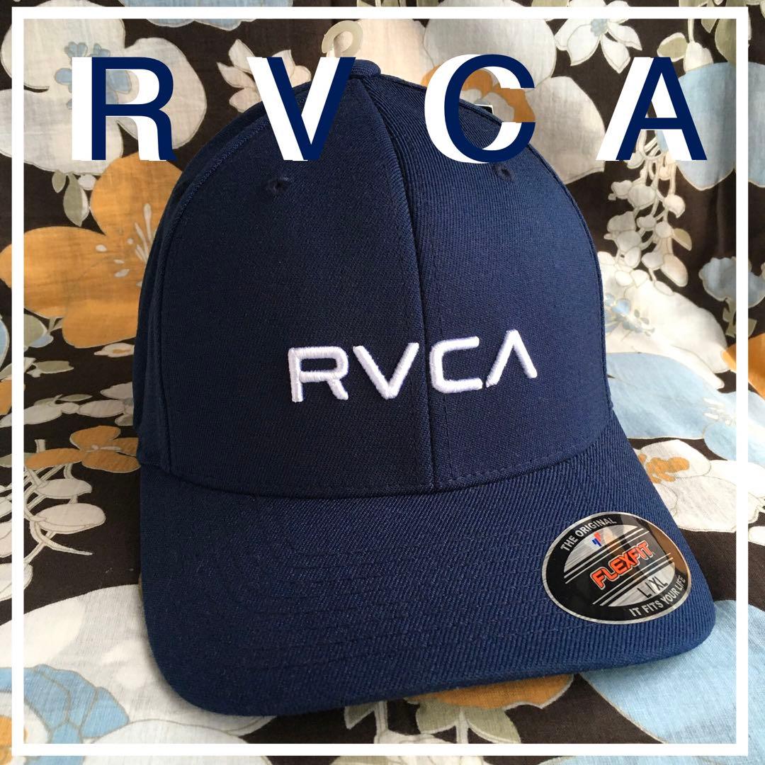 RVCAルーカUS限定ロゴアイコン刺繍フレックスフィットツイルキャップ帽子１点物