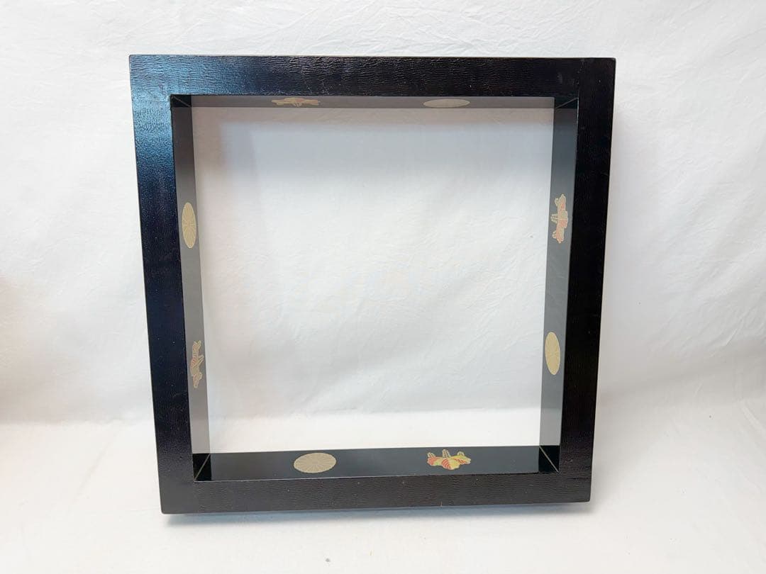 ほぼ未使用 茶道具 塗師表哲造 黒真塗 高台寺蒔絵 螺鈿付 炉縁 共箱