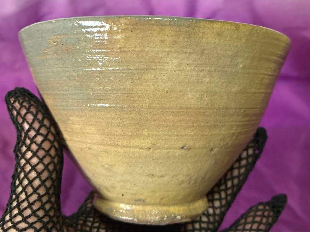 【茶道碗】赤津焼窯元　長谷窯　加藤錦雄 作　茂三写し　￥57,350 桐箱.暦栞