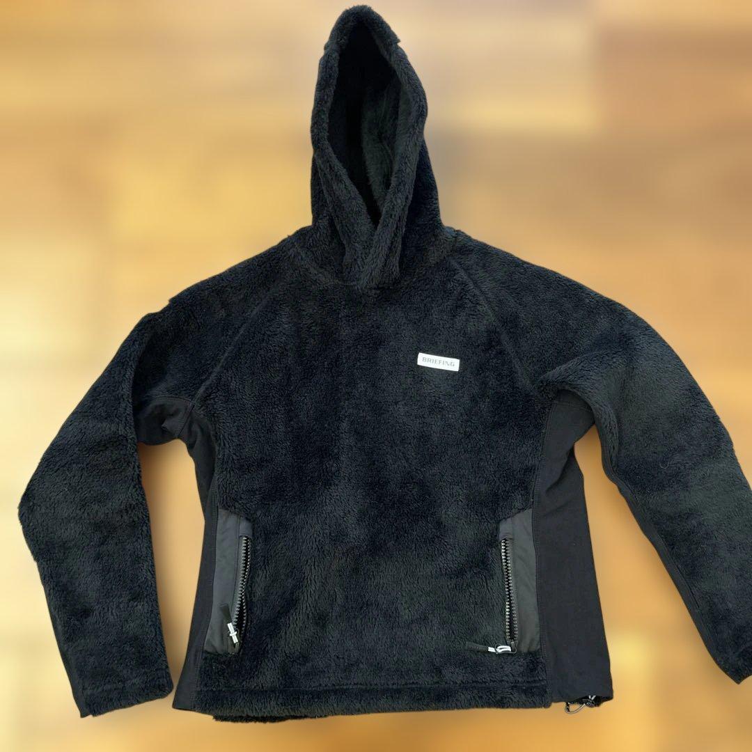 BRIEFING フリースフードジャケット ブラック