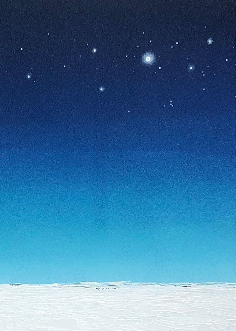 絵画　油絵　原画　一点物　夜　ブルー　メルヘン　樹　隠れ家　プレゼント　M8