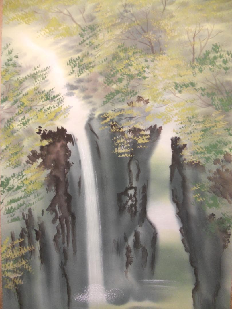 掛け軸 古川翠峯 高千穂峡 絹本 希少 軸装 茶道具 掛軸 美品 です。