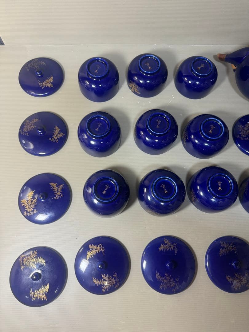 2488 深川製磁　茶器セット　急須1客　湯呑蓋付10客