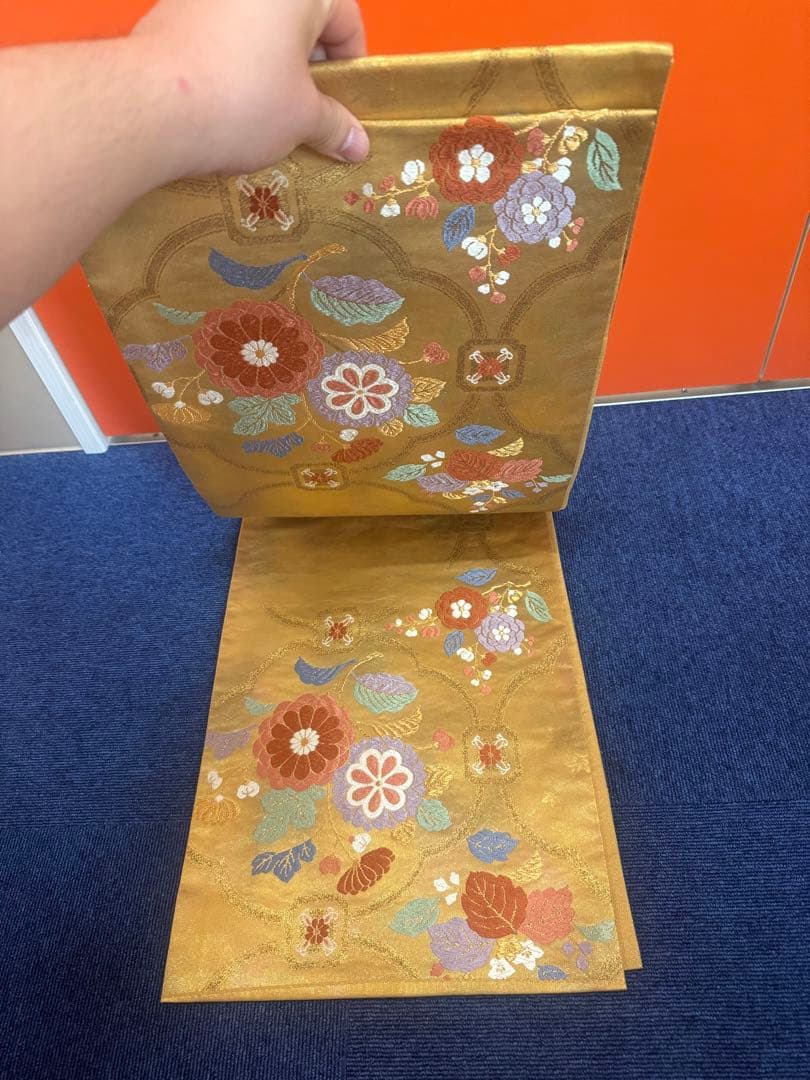 2676袋帯 古代彫金紋 西陣織 金糸　高級上質上品　約440cm 未使用