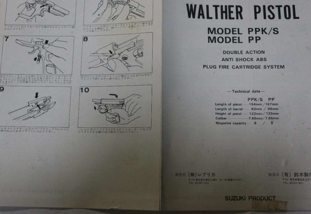 希少！鈴木製作所製　ABS樹脂製モデルガン ワルサーＰＰ　合法品　　未発火