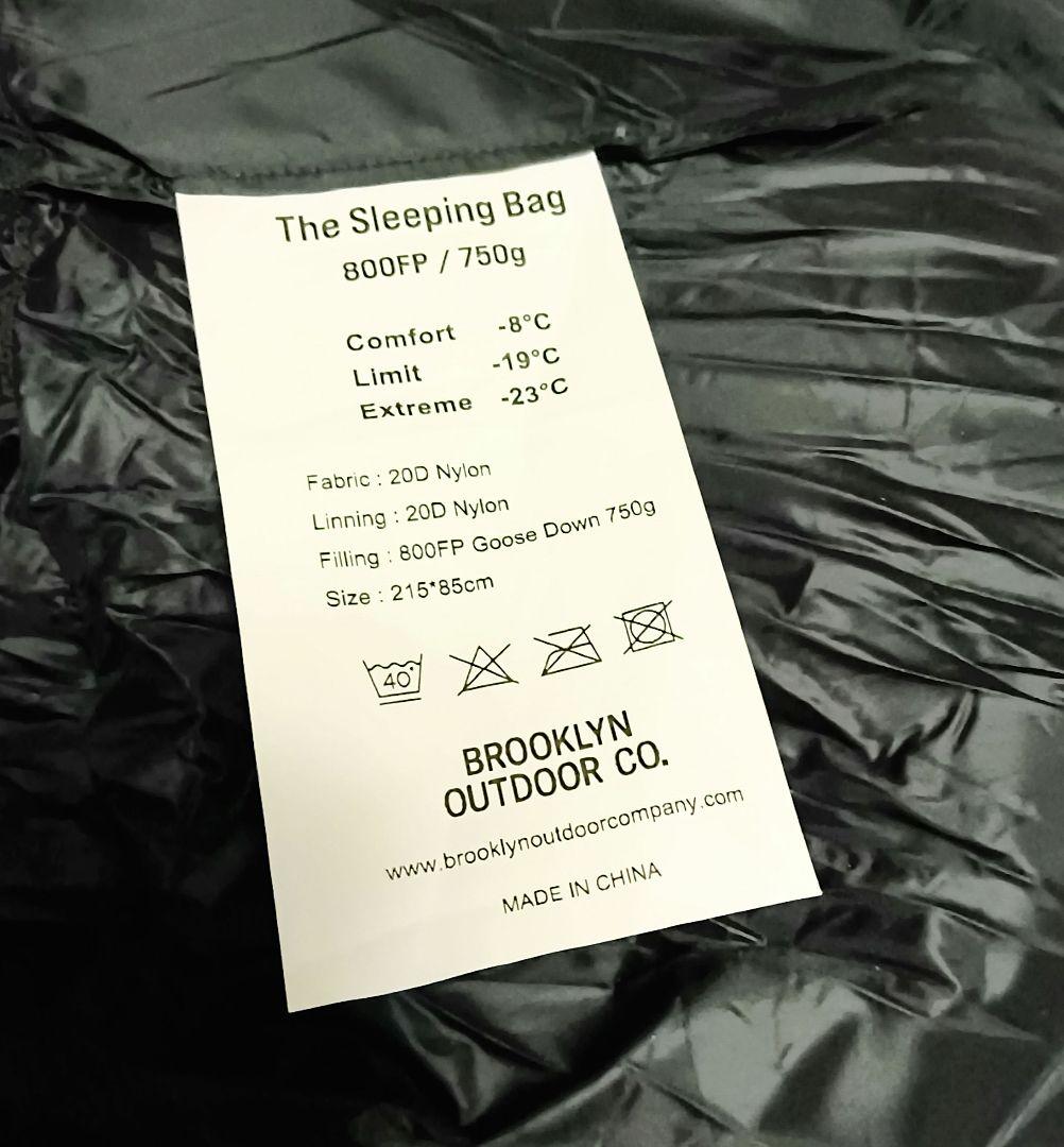 BROOKLYN OUTDOOR COMPANY シュラフ 800FP 750g