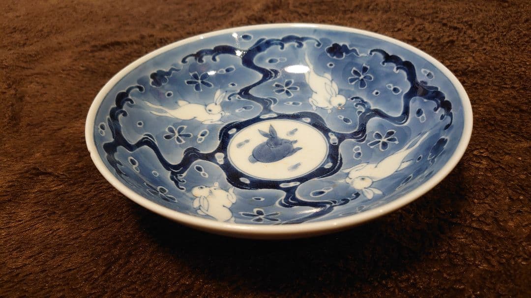 古伊万里　伊万里焼　うさぎ　染付　１客