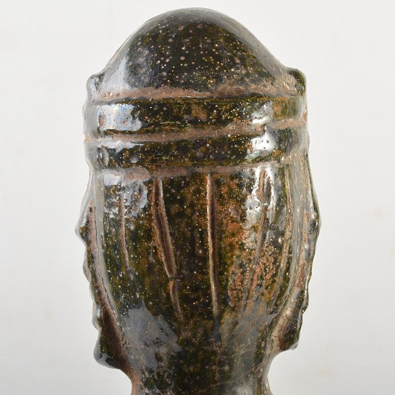 仏教美術　漢緑釉観音像　仏像　置物　C　R6929