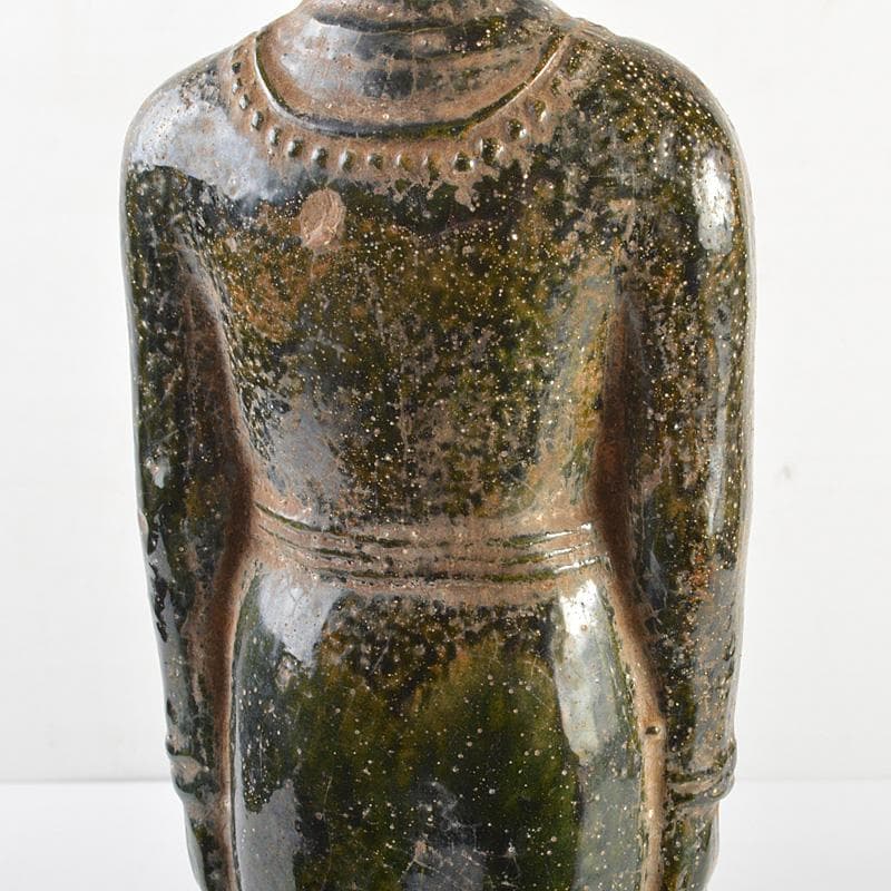 仏教美術　漢緑釉観音像　仏像　置物　C　R6929