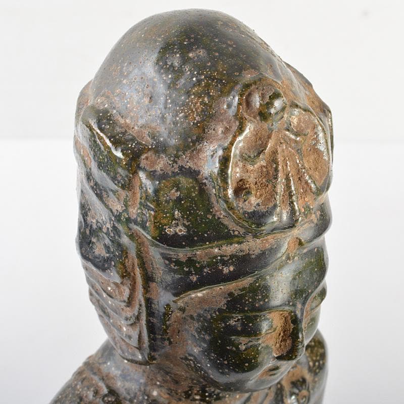 仏教美術　漢緑釉観音像　仏像　置物　C　R6929