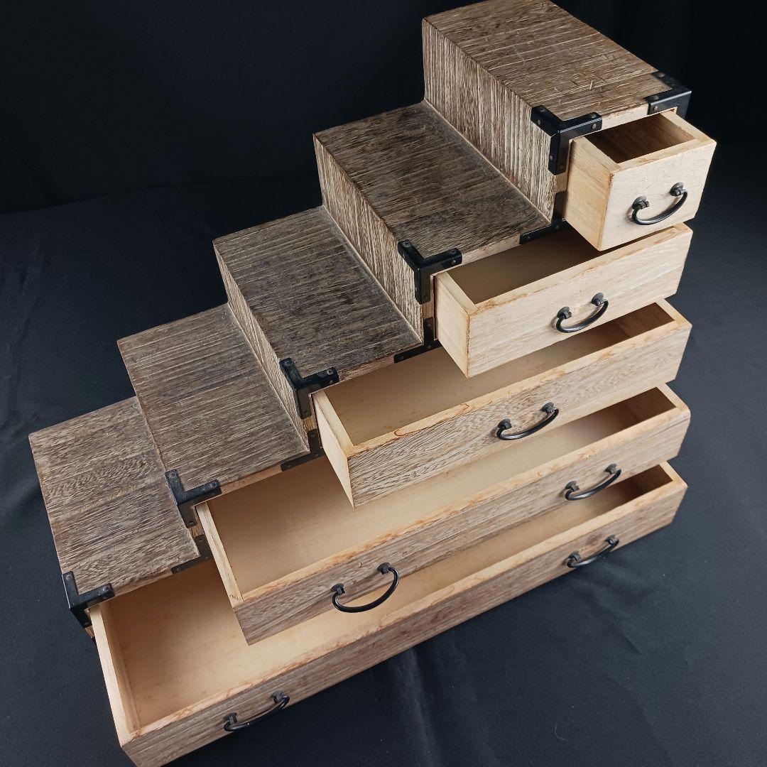 Y2293-36 桐製 階段箪笥 五段 高さ36㎝ 和ダンス 小型