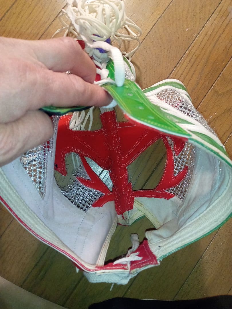 即決！SHIIBA 本人使用済み試合用破れマスク サイン入り プロレスマスク