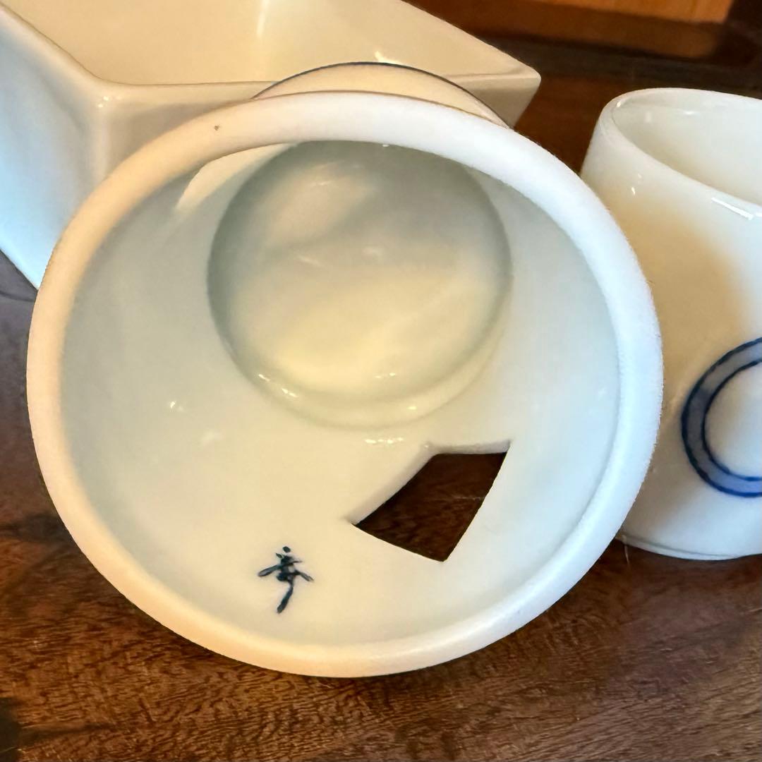 専用三点まとめ　煎茶道具3点まとめ　茶巾筒　盆巾筒　蓋置／茶碗6客/茶筒　方円紋