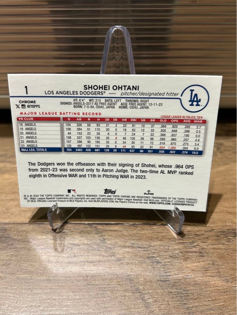 激レア　大谷翔平　ロゴリフラクター　topps 2024 MLB ドジャース