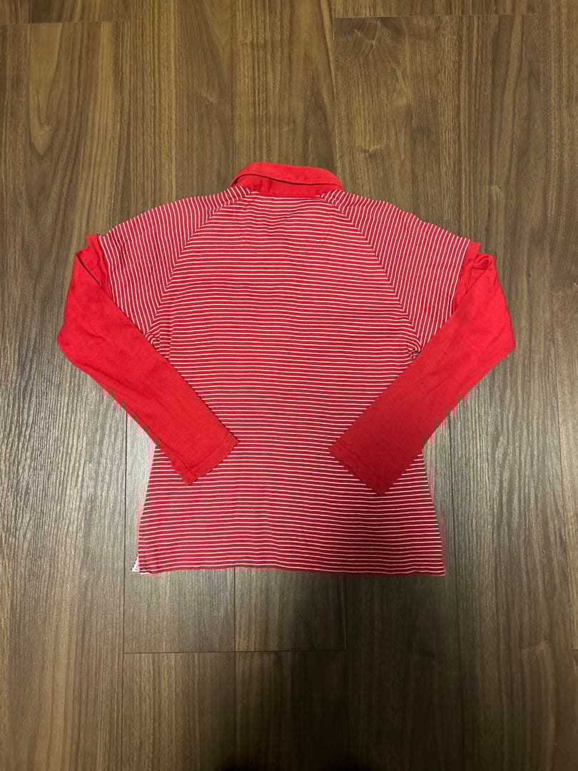 Burbarry ポロシャツ レイヤードシャツ ドッキングトップス Tシャツ 赤